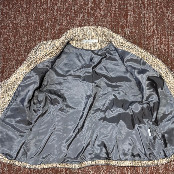 Emil Rutenberg vintage wool tweed tan cropped three button blazer women’s 6 - Picture 8 of 15